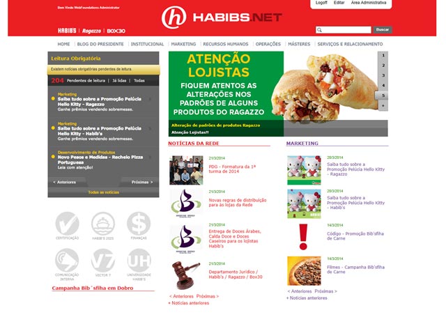 Ver mídia: Habibs - Intranet